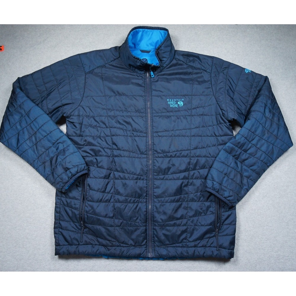 Mountain Hardwear Jacket Mens Large Blue Puffer Reversible Full Zip Outdoors